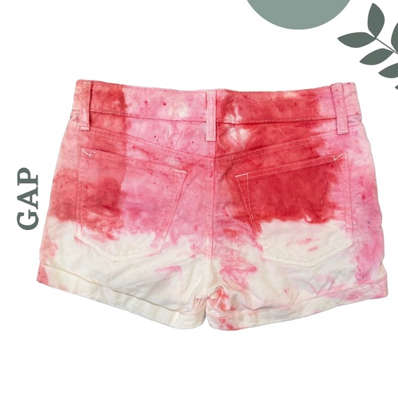 🛍️3/$40 GAP Pink Tie-Dye Cotton Stretch Shorts | Summer Festival | Size 2 - Picture 2 of 5